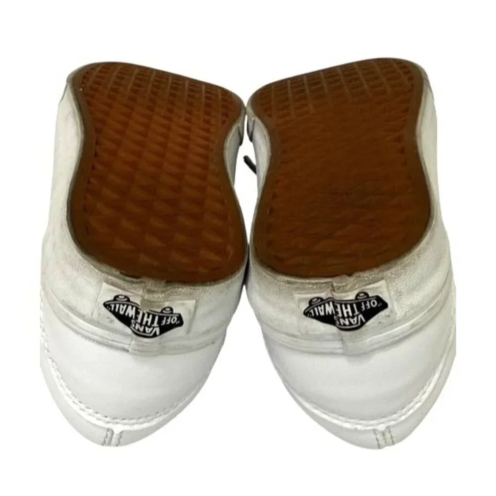 Vans Women's Old Skool Skateboard Shoe Sneaker All White Leather Low Size 6.5